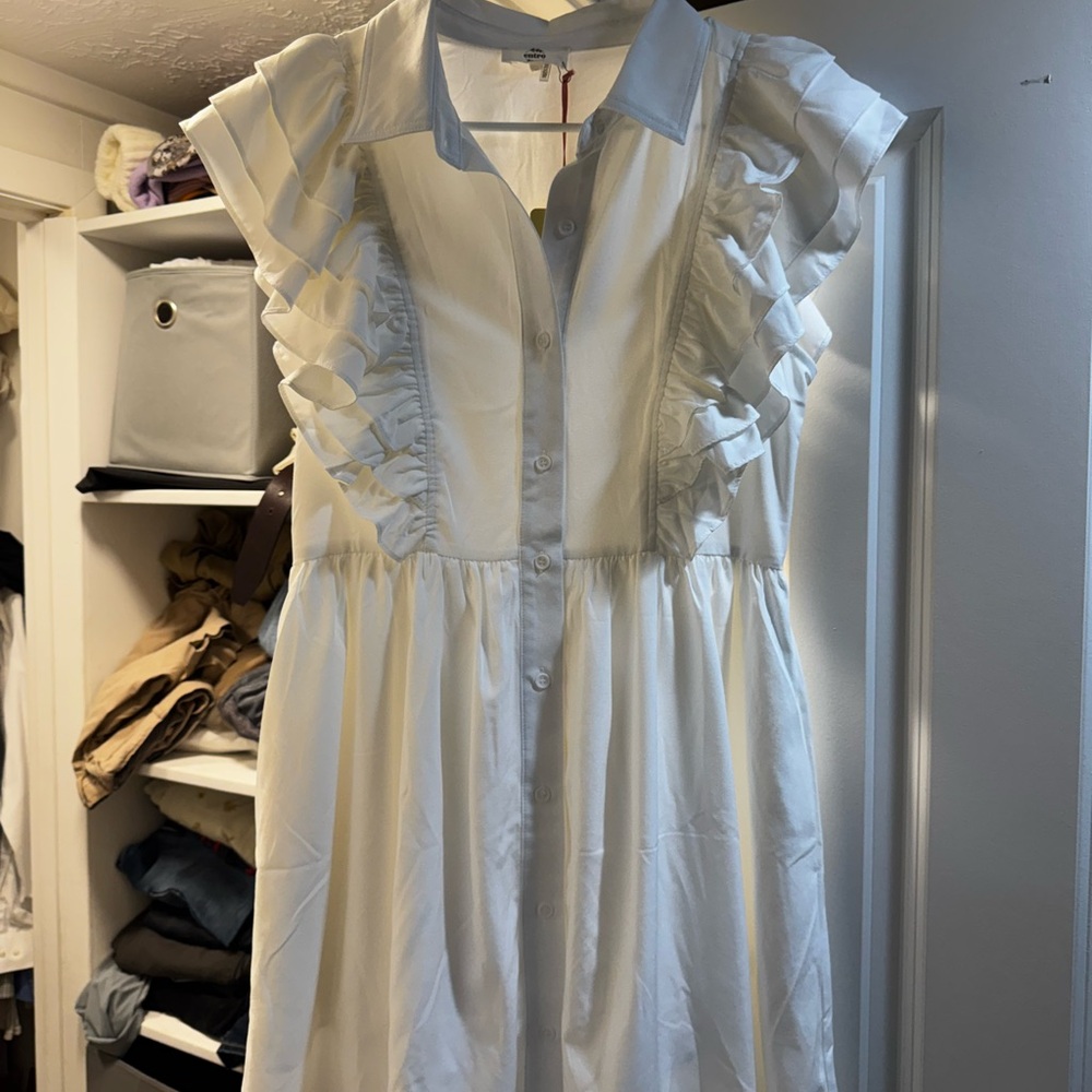 Elegant White Ruffle Dress